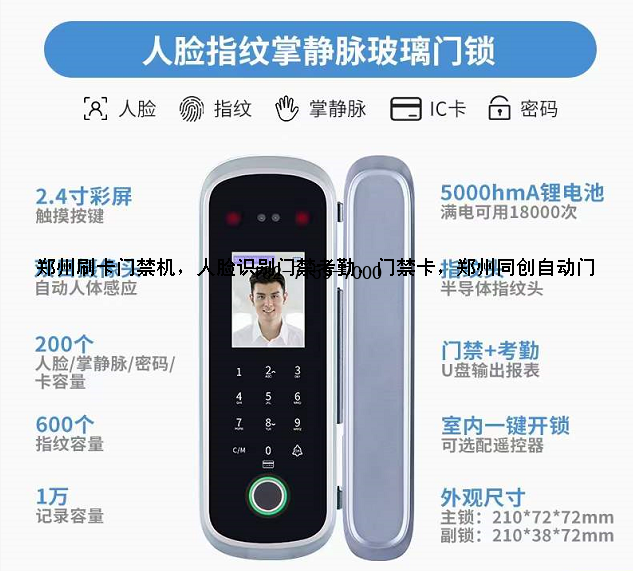 郑州人脸指纹玻璃门锁