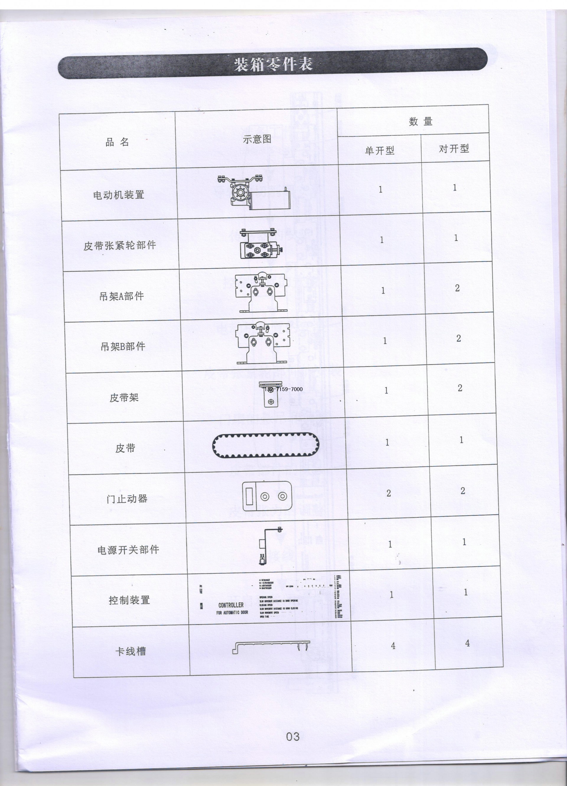 自动门配件