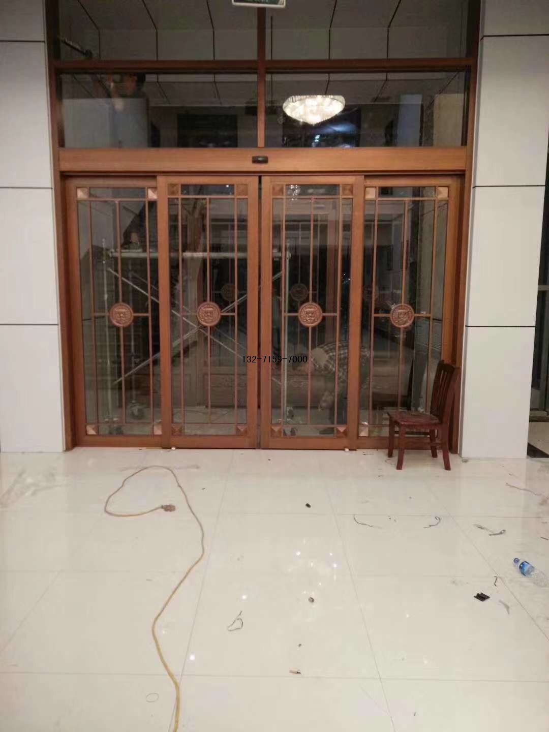 红古铜拉丝自动感应门