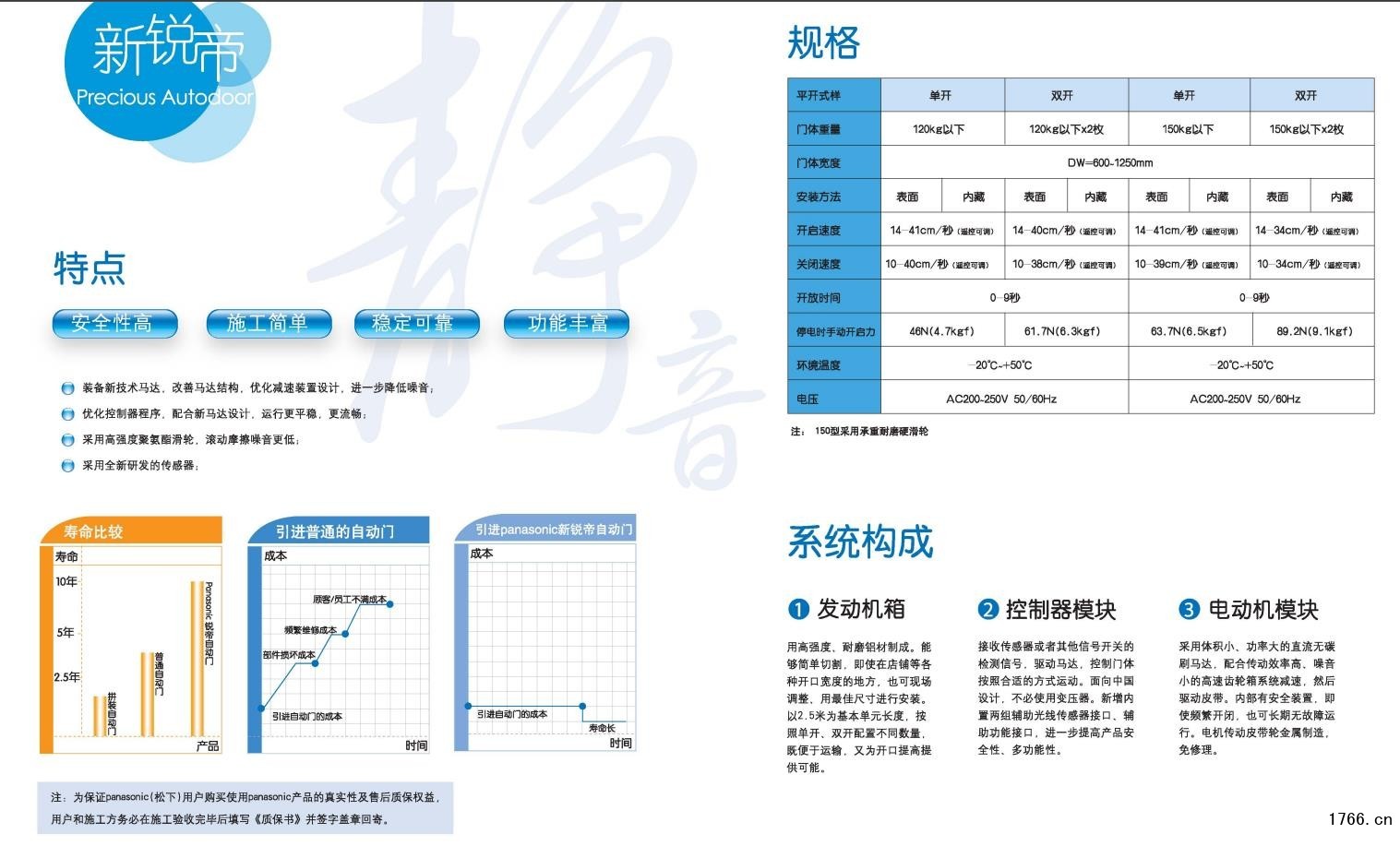 松下自动感应门120/150自动门机组