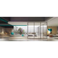 德恩科客厅三联动磁悬浮自动门 ——2.4 米超宽开启，打造通透开阔的家庭互动空间